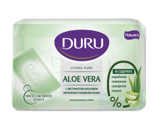 фото Мыло для ухода за телом duru, hydro pure алоэ, 110 грамм