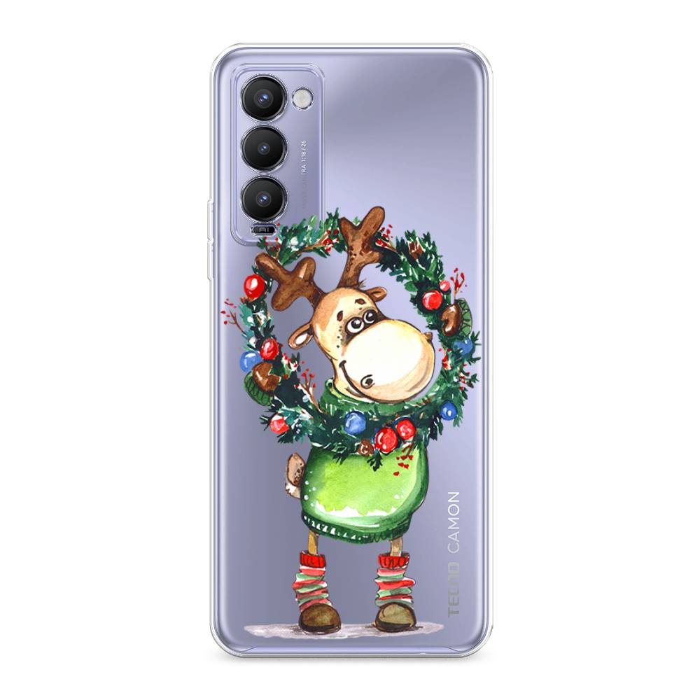 

Чехол на Tecno Camon 18 "Олень с новогодним венком", 300950-4