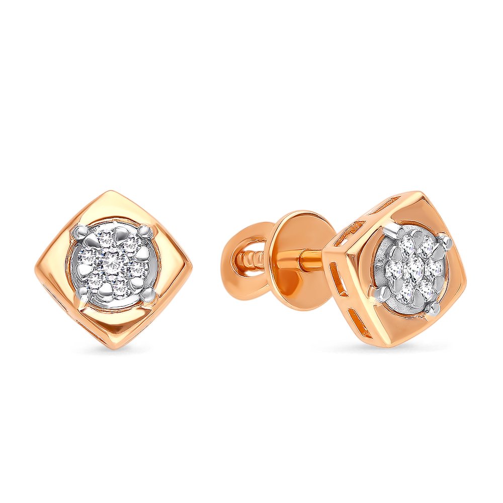 

Серьги пусеты из красного золота 585Gold 102006552, бриллиант, 102006552