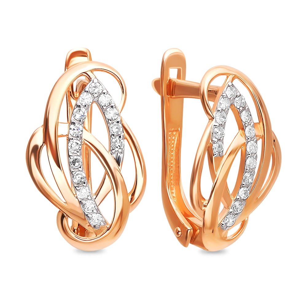

Серьги из красного золота 585Gold 102006534, бриллиант, 102006534