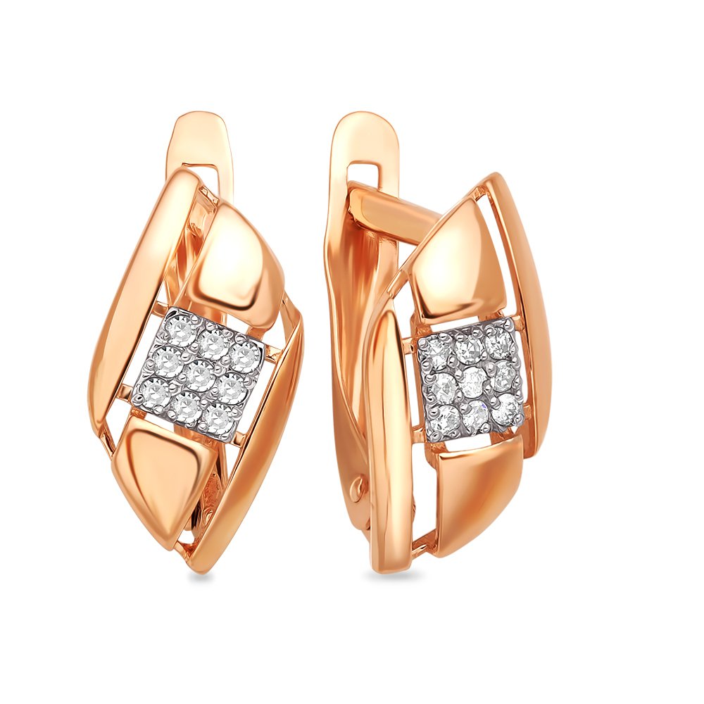 

Серьги из красного золота с бриллиантом 585Gold 102006487, 102006487