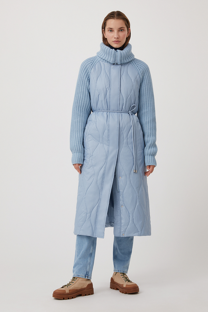 фото Утепленное пальто женское finn flare fab110139 голубое l