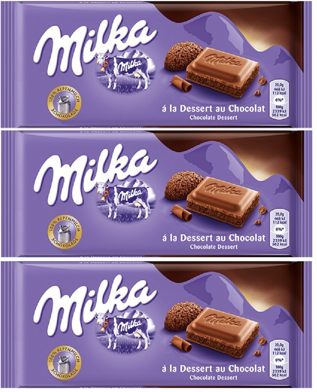 Шоколад Milka Chocolate Dessert, 100 г х 3 шт