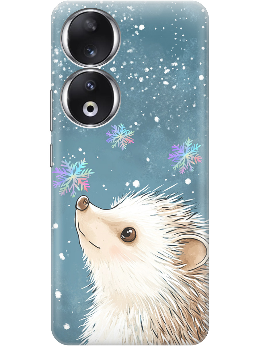 

Силиконовый чехол на Honor 90 с принтом "Ежик и снежинки", Прозрачный;белый;серый;синий, 772618112