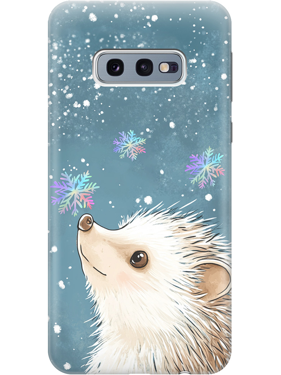 

Силиконовый чехол на Samsung Galaxy S10e с принтом "Ежик и снежинки", Прозрачный;белый;серый;синий, 720461212