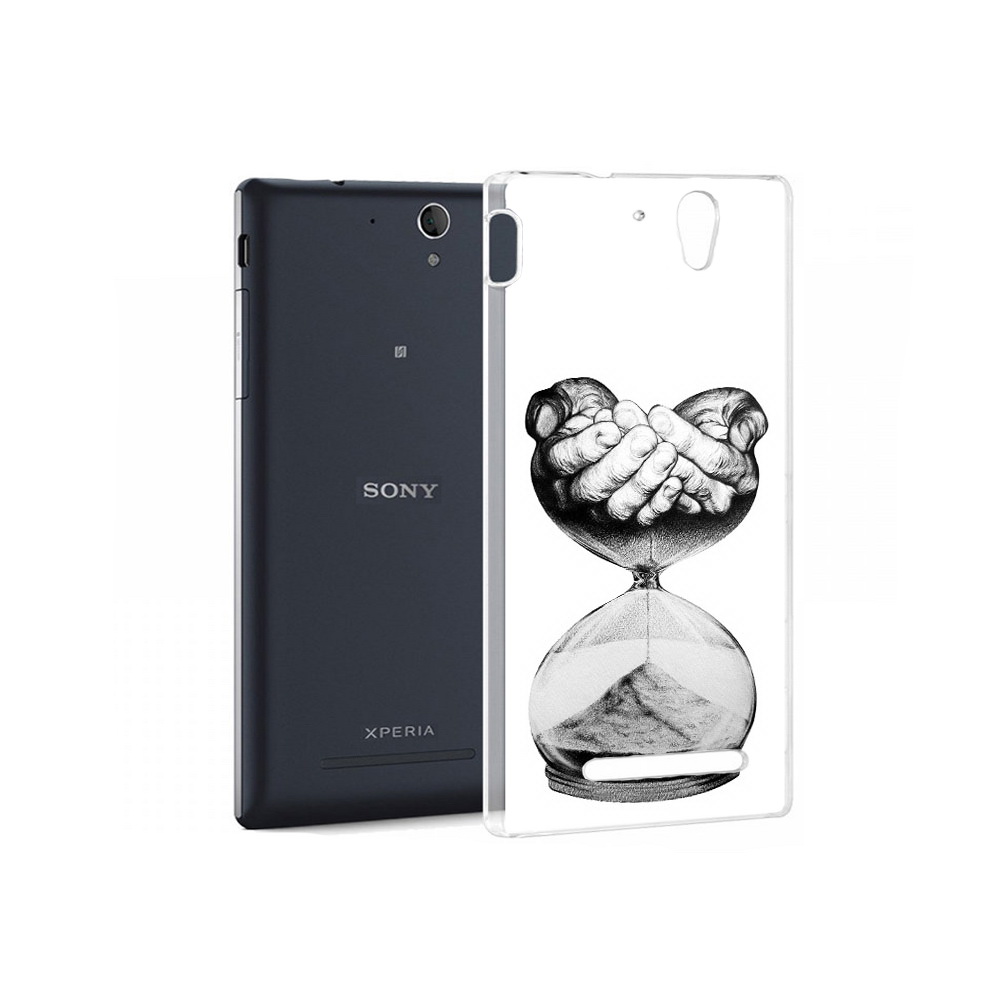 Чехол MyPads Tocco для Sony Xperia C3 часы жизни черно белый (PT18760.251.669)