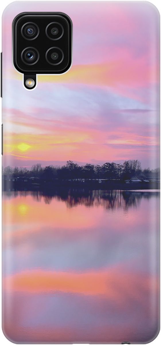 

Чехол на Samsung Galaxy A22 "Зарево над рекой", Голубой;фиолетовый, 2293