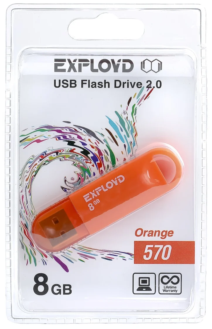 

Флешка Exployd EXPLOYD 8GB-570 8 ГБ оранжевый, EXPLOYD 8GB-570-оранжевый