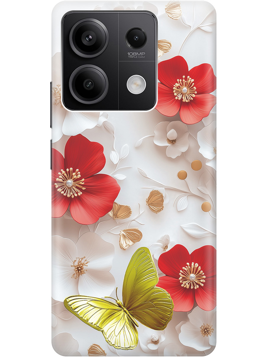 

Силиконовый чехол на Xiaomi Redmi Note 13 5g с принтом "Золотая бабочка" прозрачный, Прозрачный;белый;золотистый;красный, 776587023