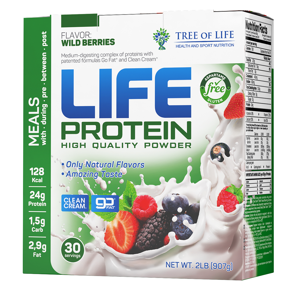 Протеин сывороточный и изолят Tree of Life Life Protein дикие ягоды 30 порций