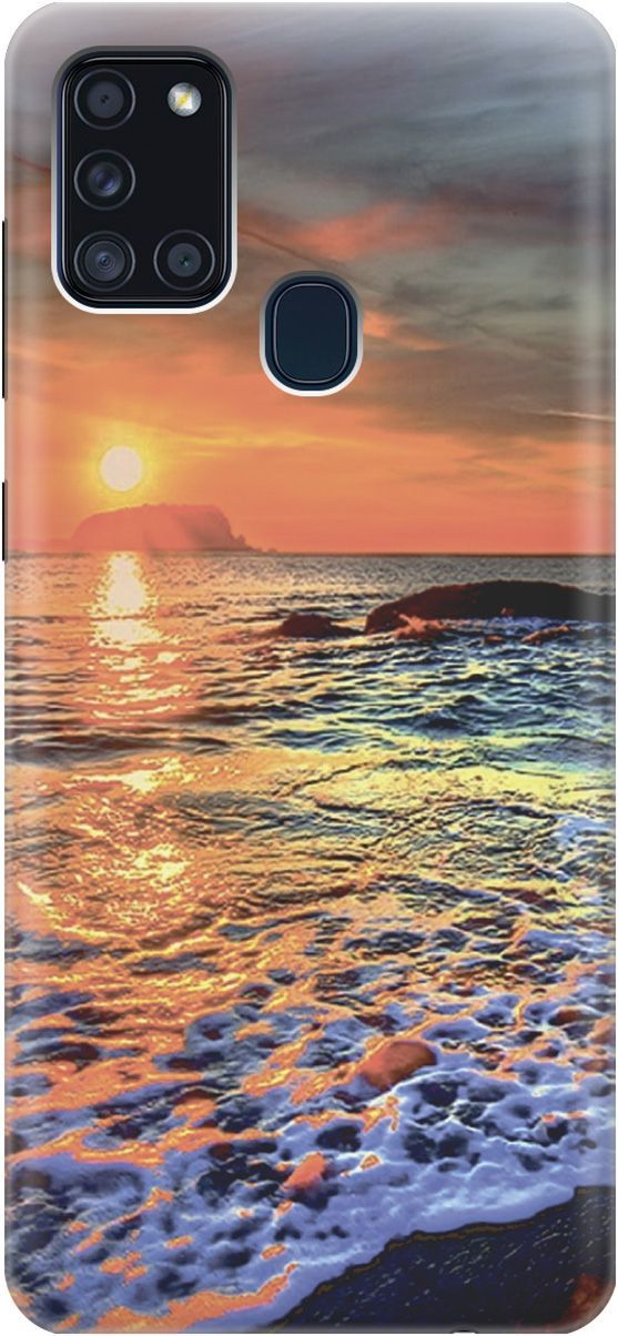 

Силиконовый чехол на Samsung Galaxy A21s "Закат на море", Белый;оранжевый, 2292