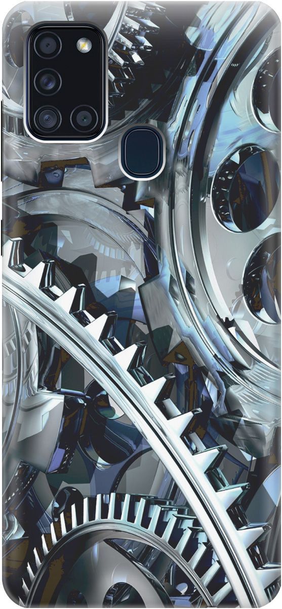 

Силиконовый чехол на Samsung Galaxy A21s "Стальные шестеренки", Серый;черный, 2292