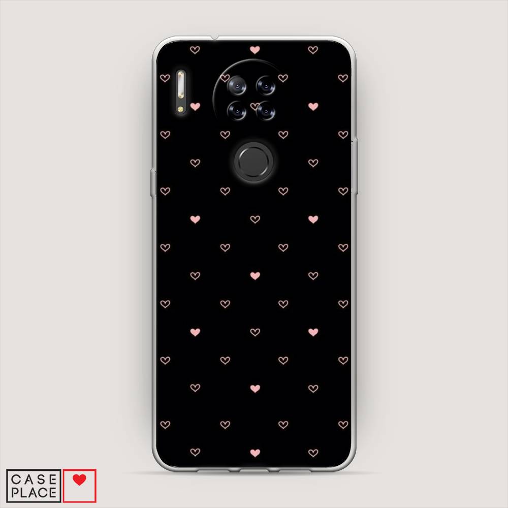 

Чехол Awog на Blackview A80 "Черный фон и сердечки", Разноцветный, 280150-3