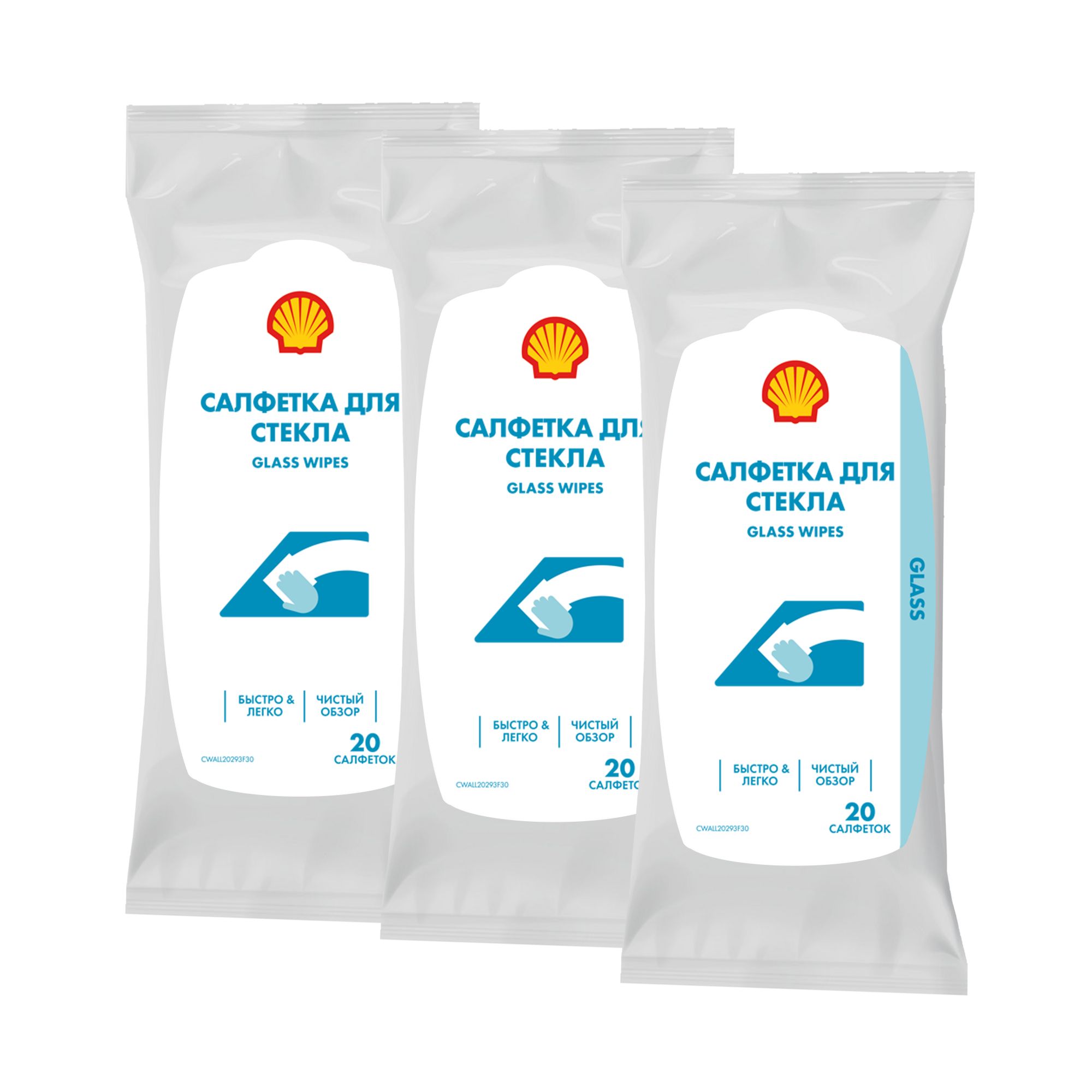 Влажные салфетки для стекла Shell Glass wipes 115₽