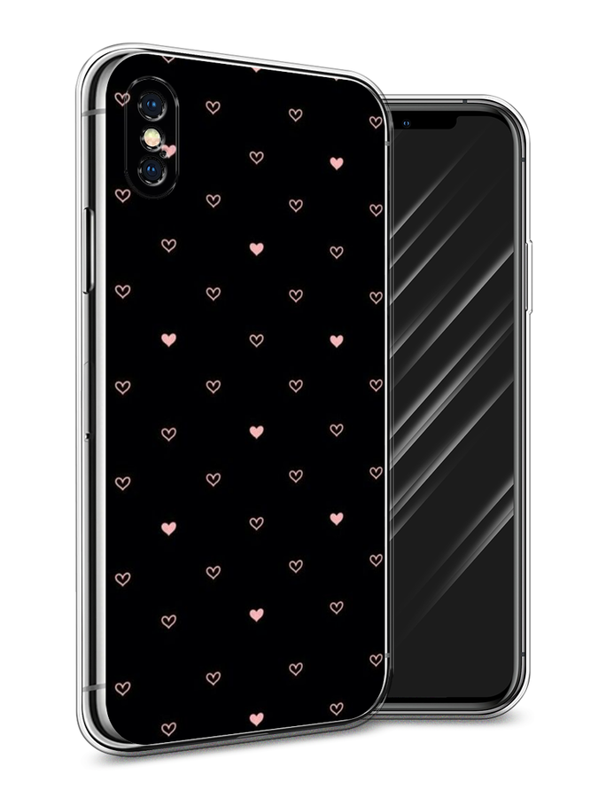 

Чехол Awog на Apple iPhone XS Max (10S Max)/Айфон XS Max (10S Max) "Черный фон и сердечки", Разноцветный, 11950-3