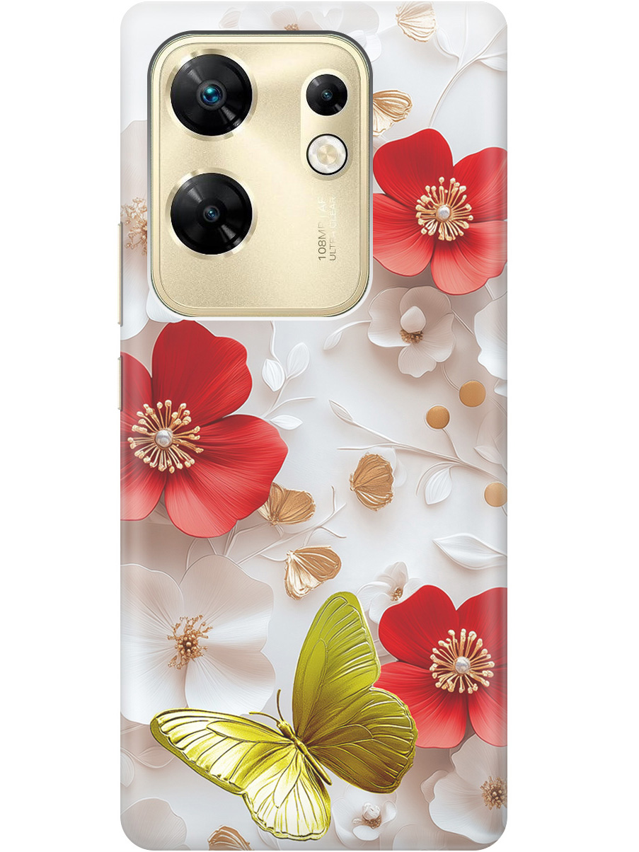 

Силиконовый чехол на Infinix Zero 30 4G с принтом "Золотая бабочка" прозрачный, Прозрачный;белый;золотистый;красный, 778687923