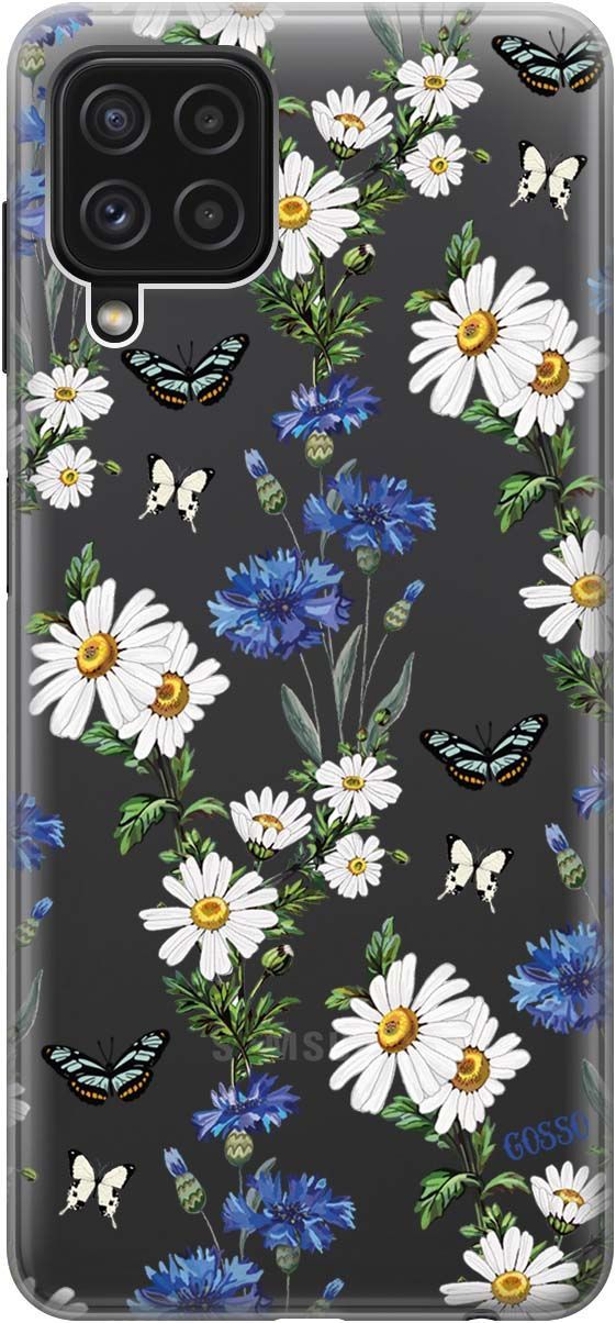 

Чехол на Samsung Galaxy A22 "Hello, Camomiles" прозрачный, Прозрачный;голубой, 2152