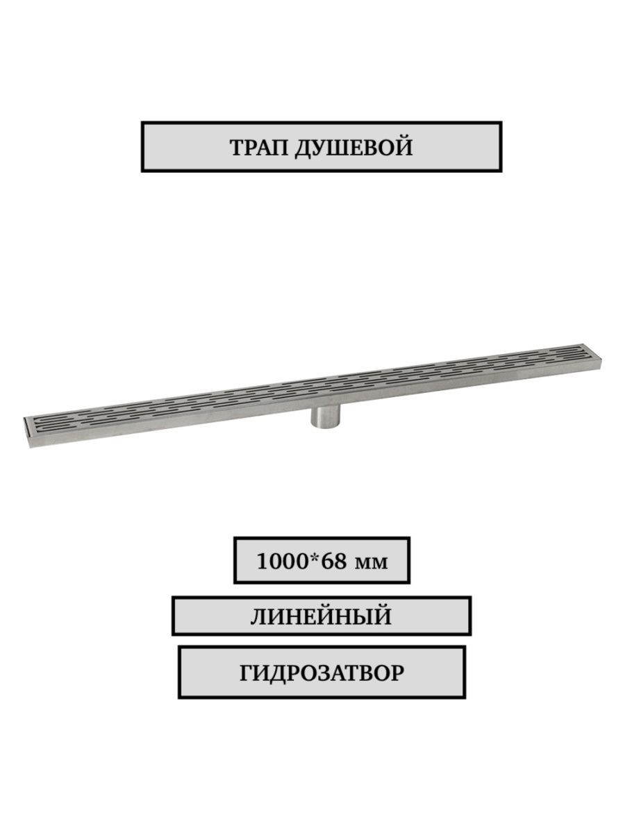 фото Трап для душа из нержавеющей стали с гидрозатвором линейный санакс 40451