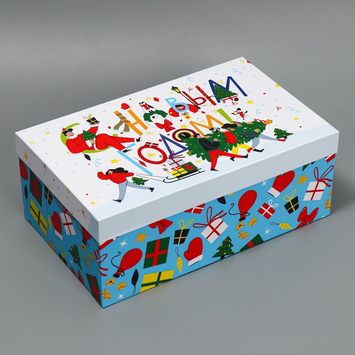Подарочная коробка Новогоднее веселье, 32,5 х 20 х 12,5 см