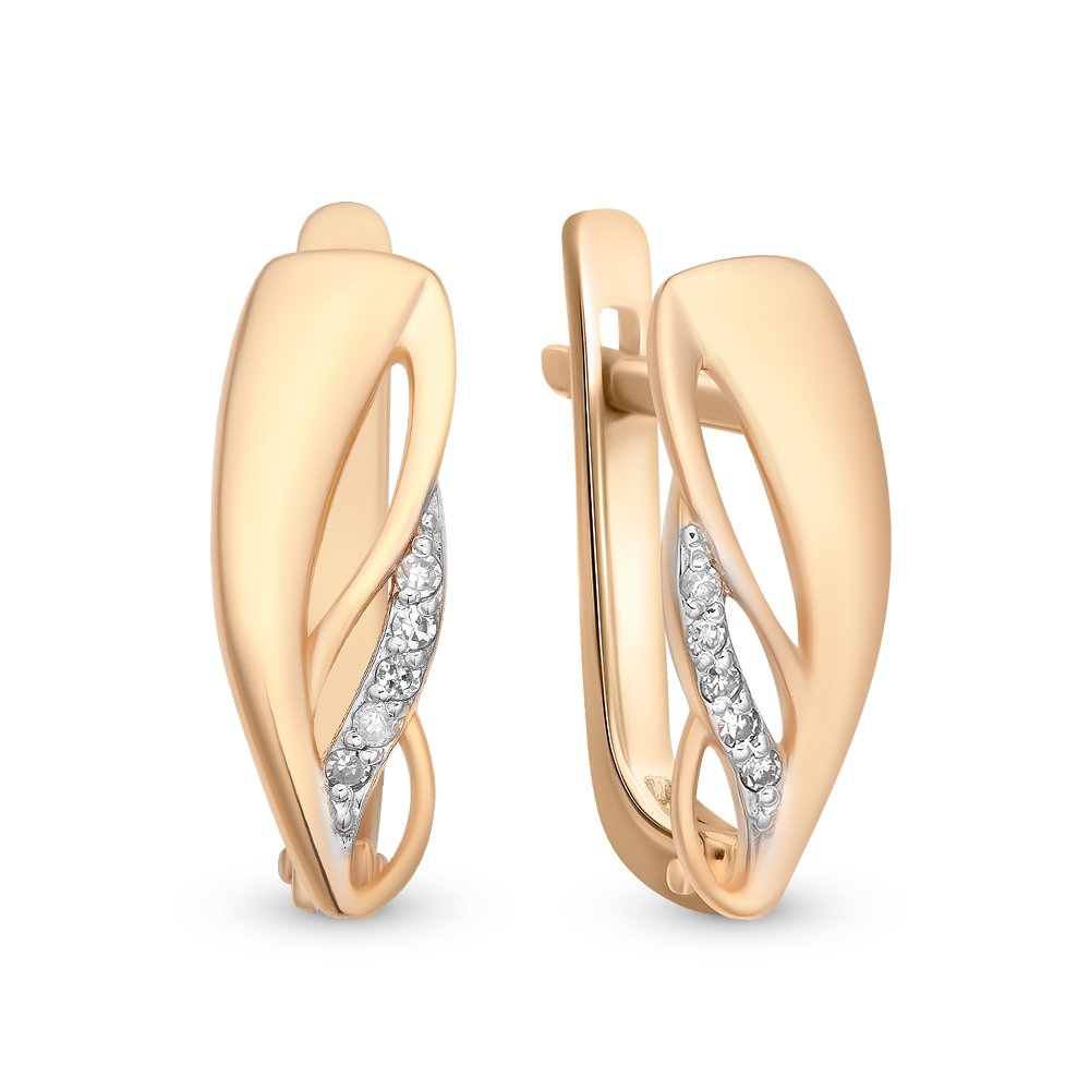 

Серьги из красного золота с бриллиантом 585Gold 102006448, 102006448