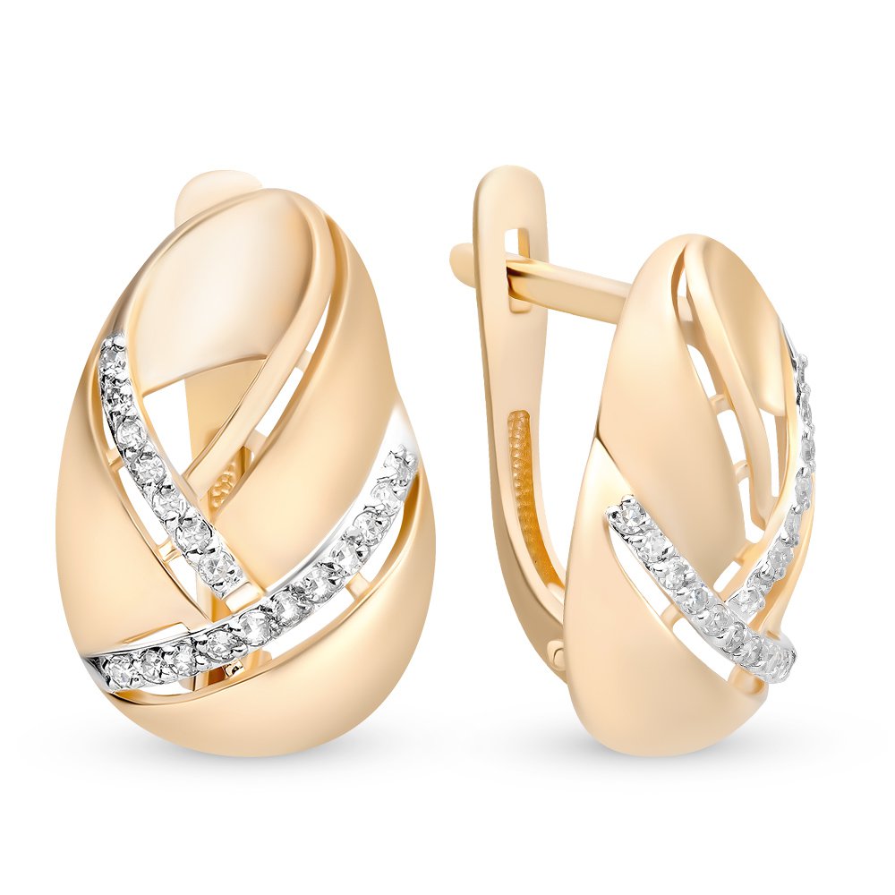 

Серьги из красного золота с бриллиантом 585Gold 102006293, 102006293
