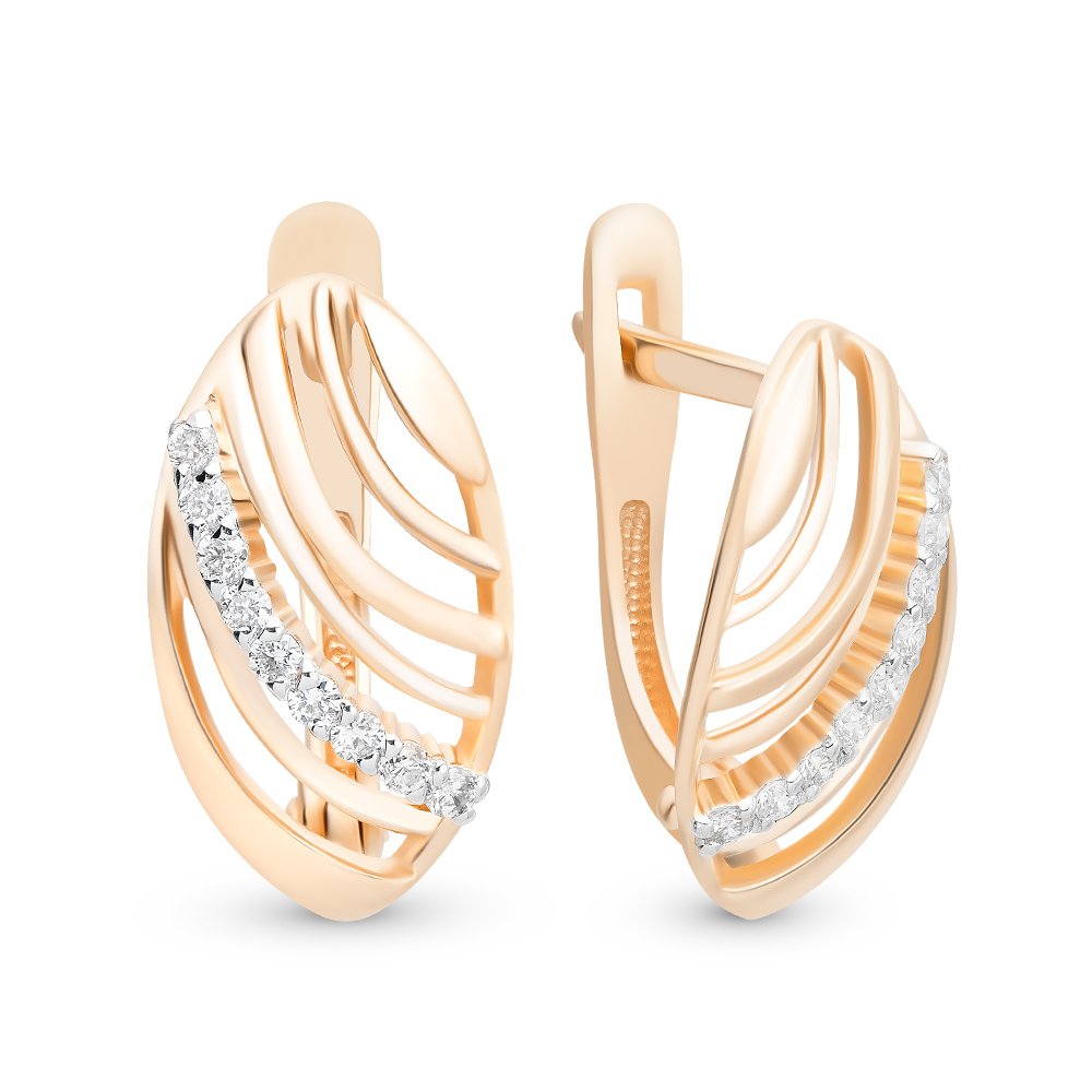 

Серьги из красного золота с бриллиантом 585Gold 102006270, 102006270