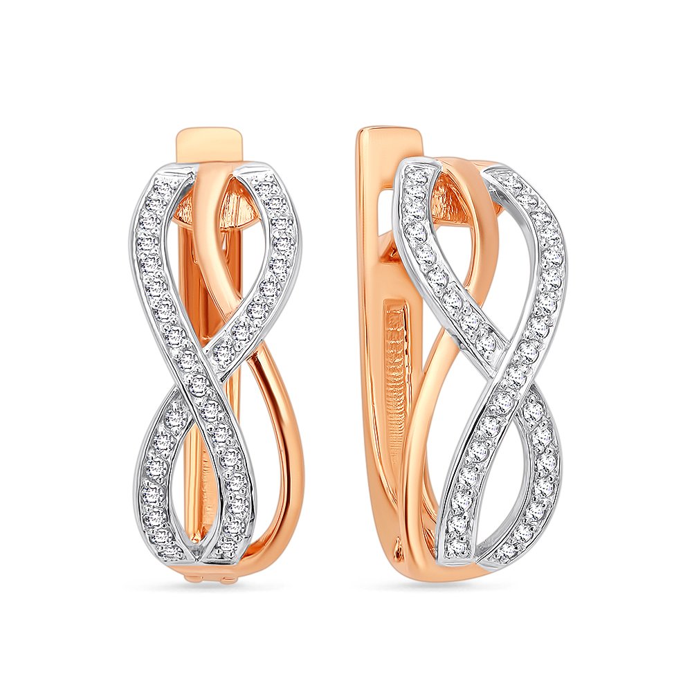 

Серьги из красного золота с бриллиантом 585Gold 102006189, 102006189