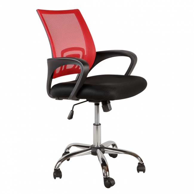 Кресло компьютерное Меб-фф MF-696, красный/черный