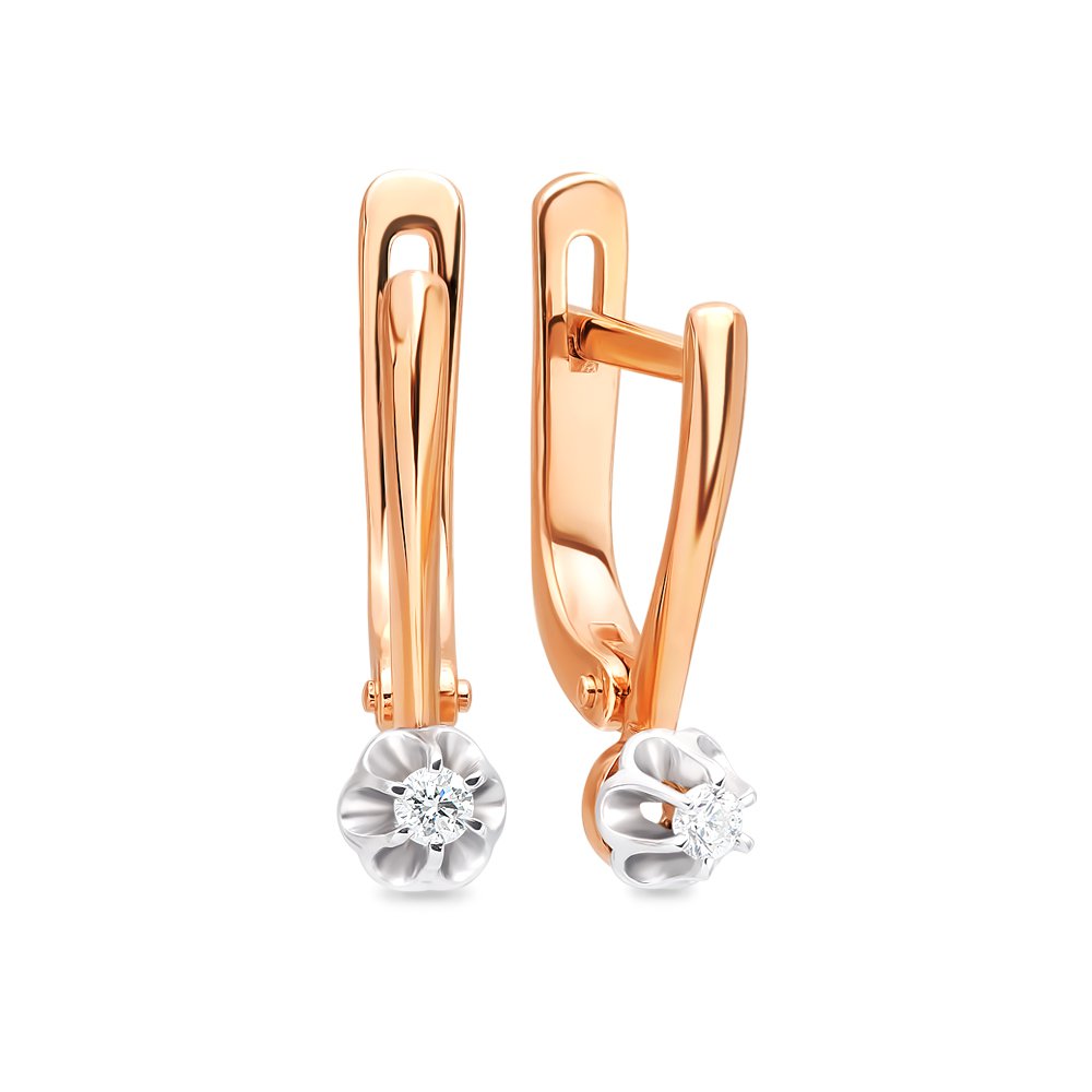 

Серьги из красного золота с бриллиантом 585Gold 102005878, 102005878