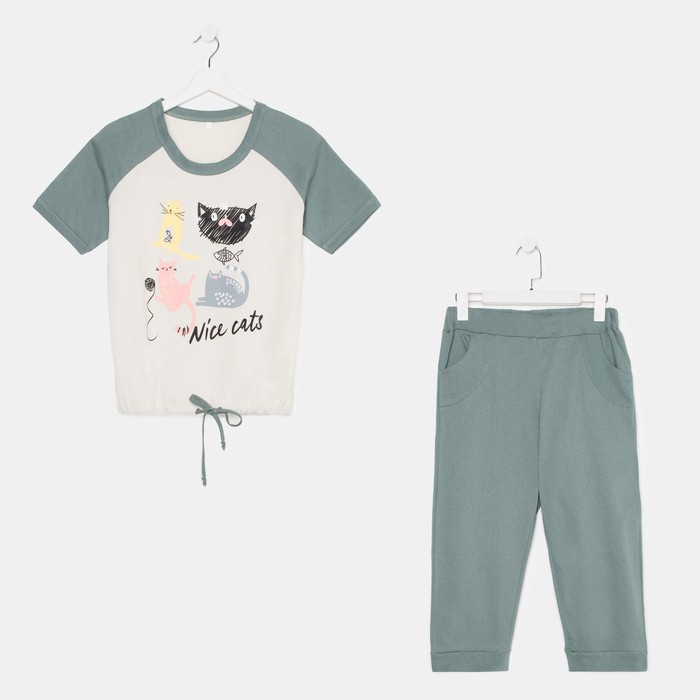 

Комплект домашний женский NoBrand 5293332 зеленый 50, 5293332