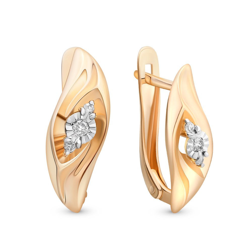 

Серьги из красного золота 585Gold 102005265, бриллиант, 102005265