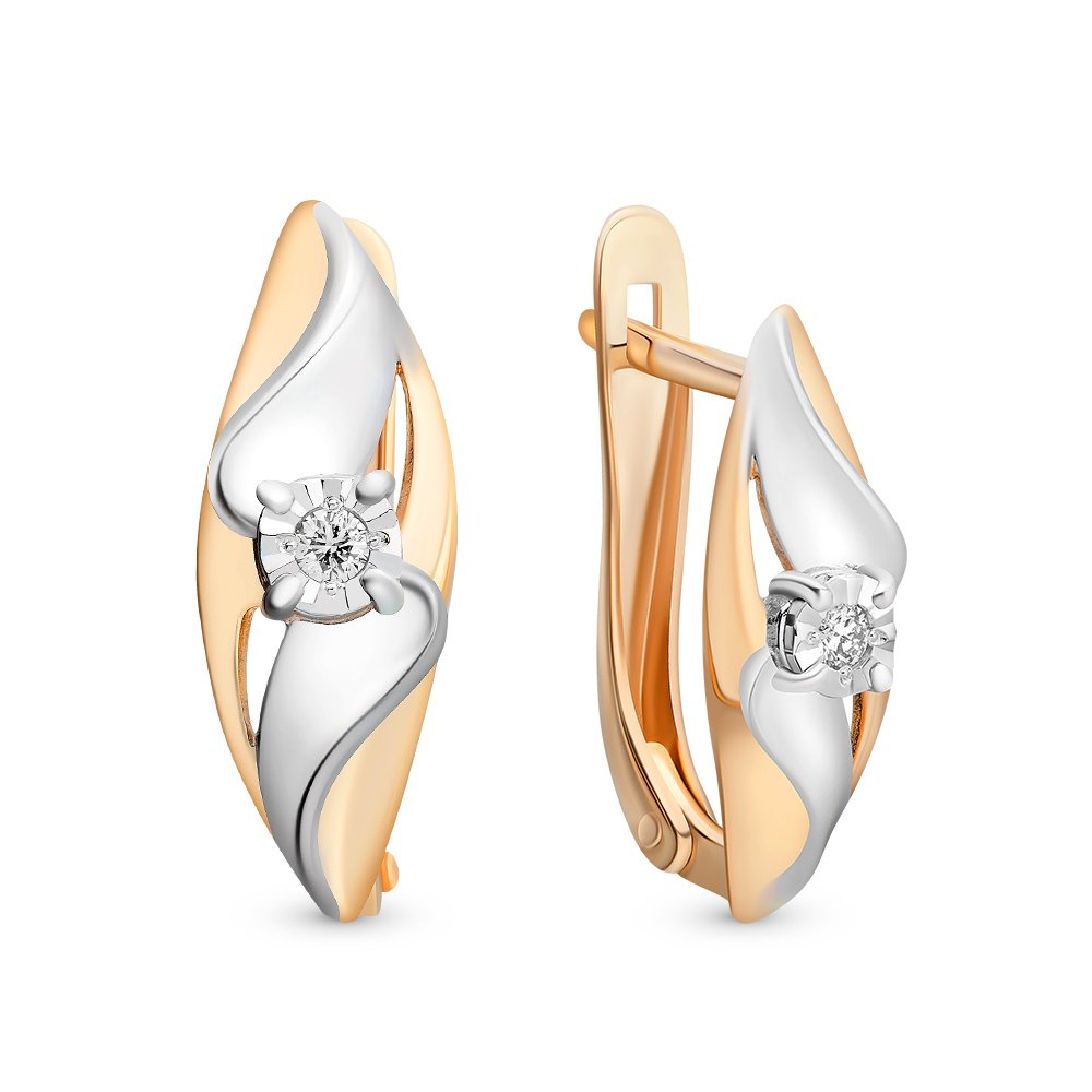 

Серьги из красного золота с бриллиантом 585Gold 102005264, 102005264