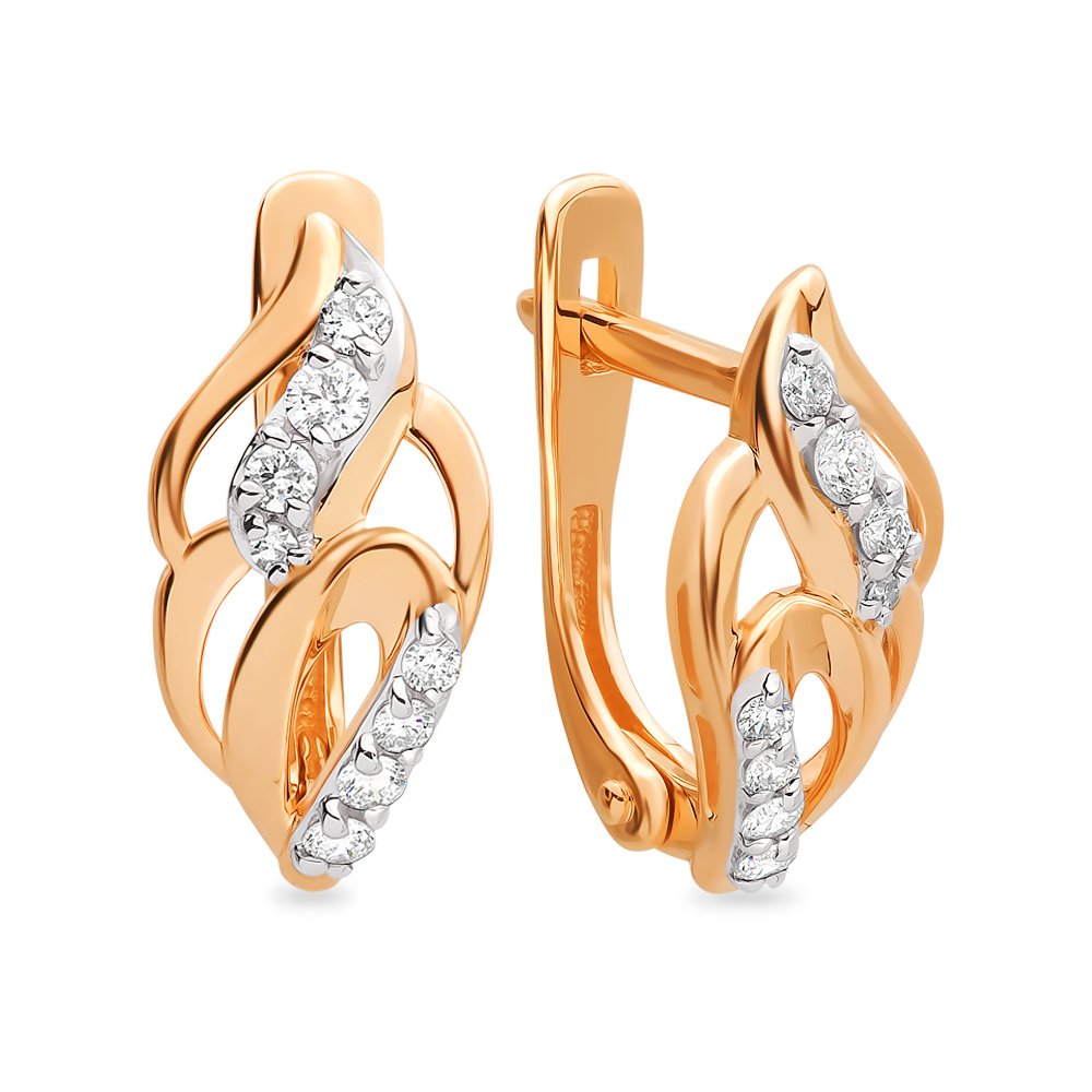

Серьги из красного золота 585Gold 102005200, бриллиант, 102005200