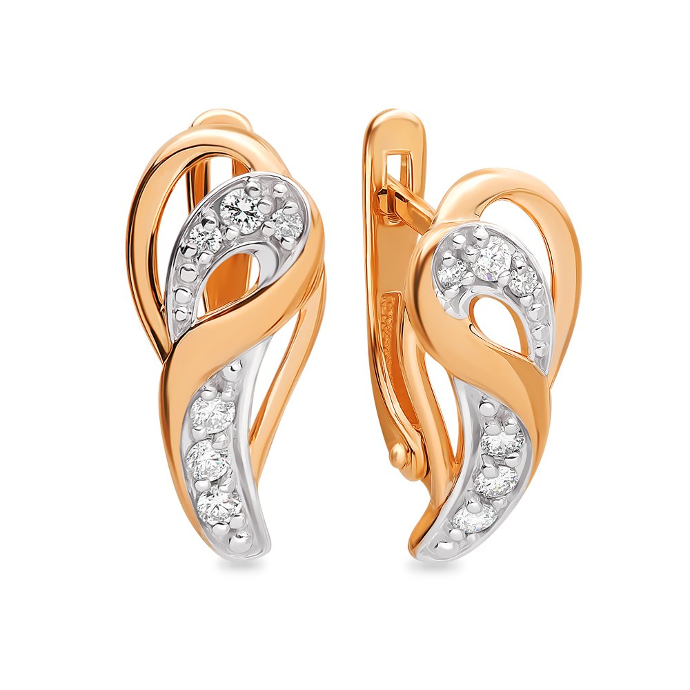

Серьги из красного золота 585Gold 102005198, бриллиант, 102005198