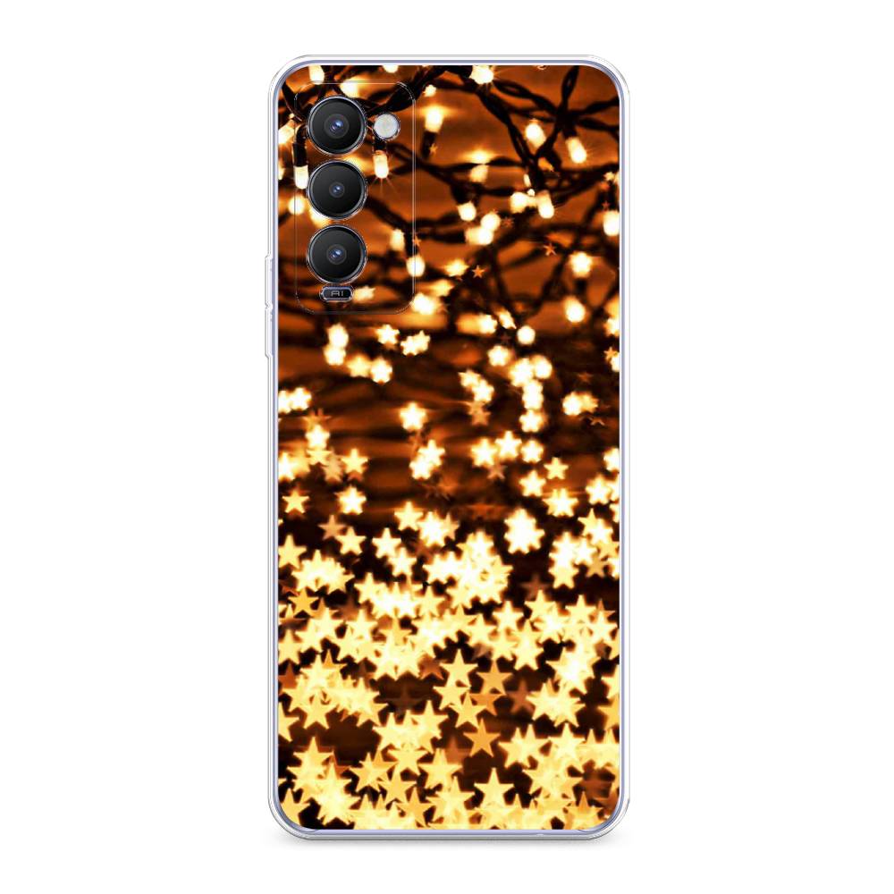 

Чехол на Tecno Camon 18 "Новогодняя гирлянда", Золотистый, 300950-5