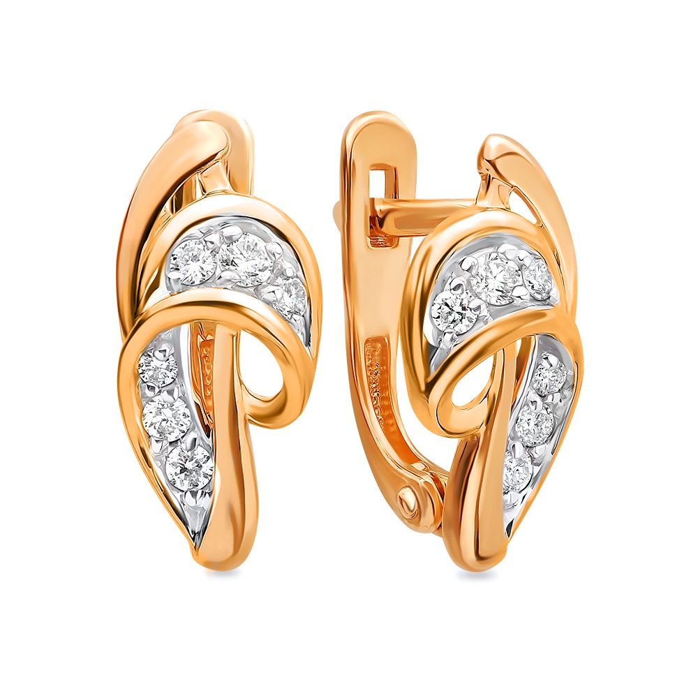 

Серьги из красного золота 585Gold 102005197, бриллиант, 102005197