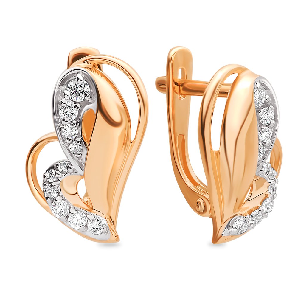 

Серьги из красного золота с бриллиантом 585Gold 102005195, 102005195