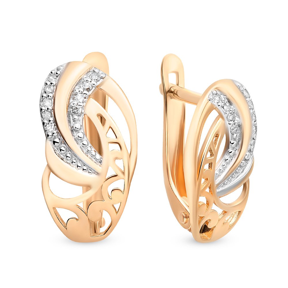 

Серьги из красного золота с бриллиантом 585Gold 102005078, 102005078