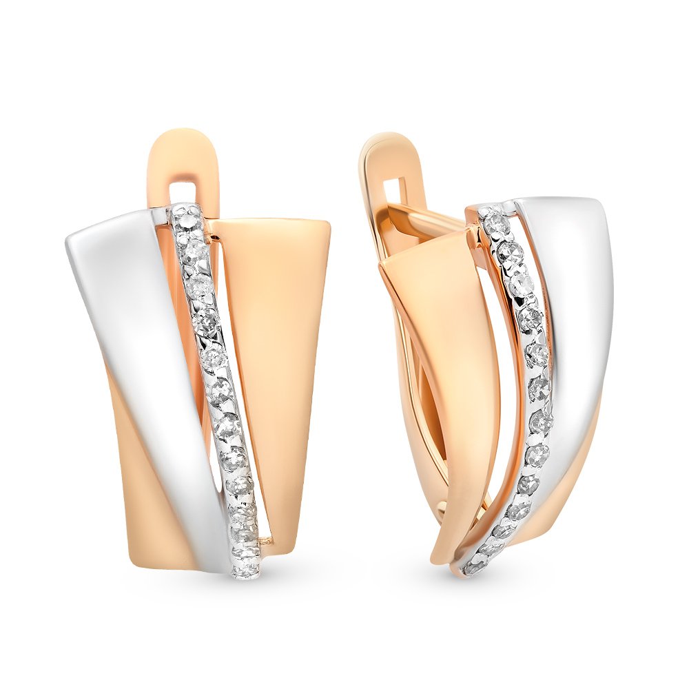 

Серьги из красного золота с бриллиантом 585Gold 102005076, 102005076