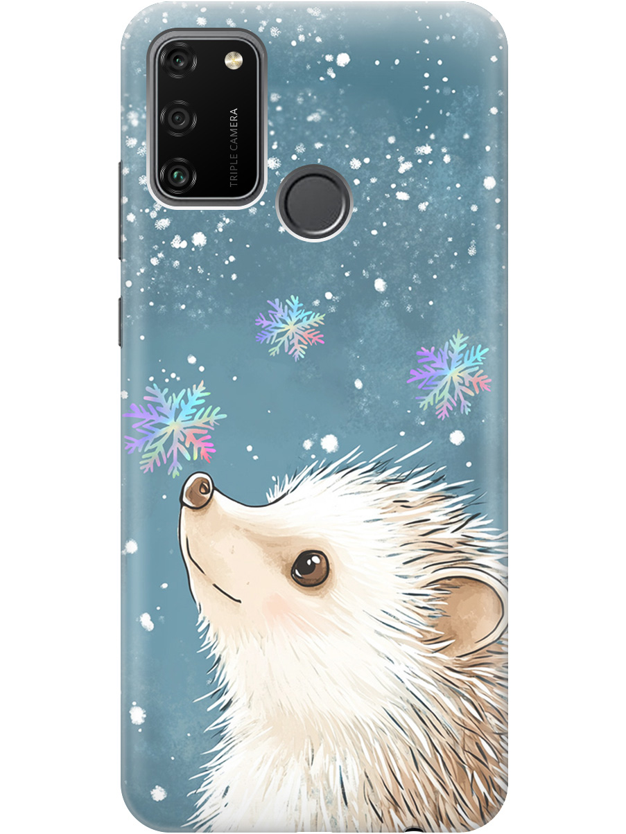 

Силиконовый чехол на Honor 9A с принтом "Ежик и снежинки", Прозрачный;белый;серый;синий, 722942012