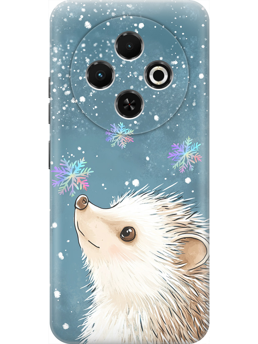 

Силиконовый чехол на Tecno Spark 30C с принтом "Ежик и снежинки", Прозрачный;белый;серый;синий, 786716312