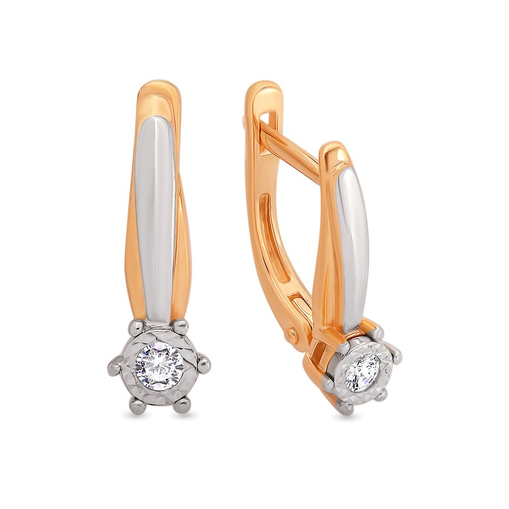 

Серьги из красного золота с бриллиантом 585Gold 102004991, 102004991