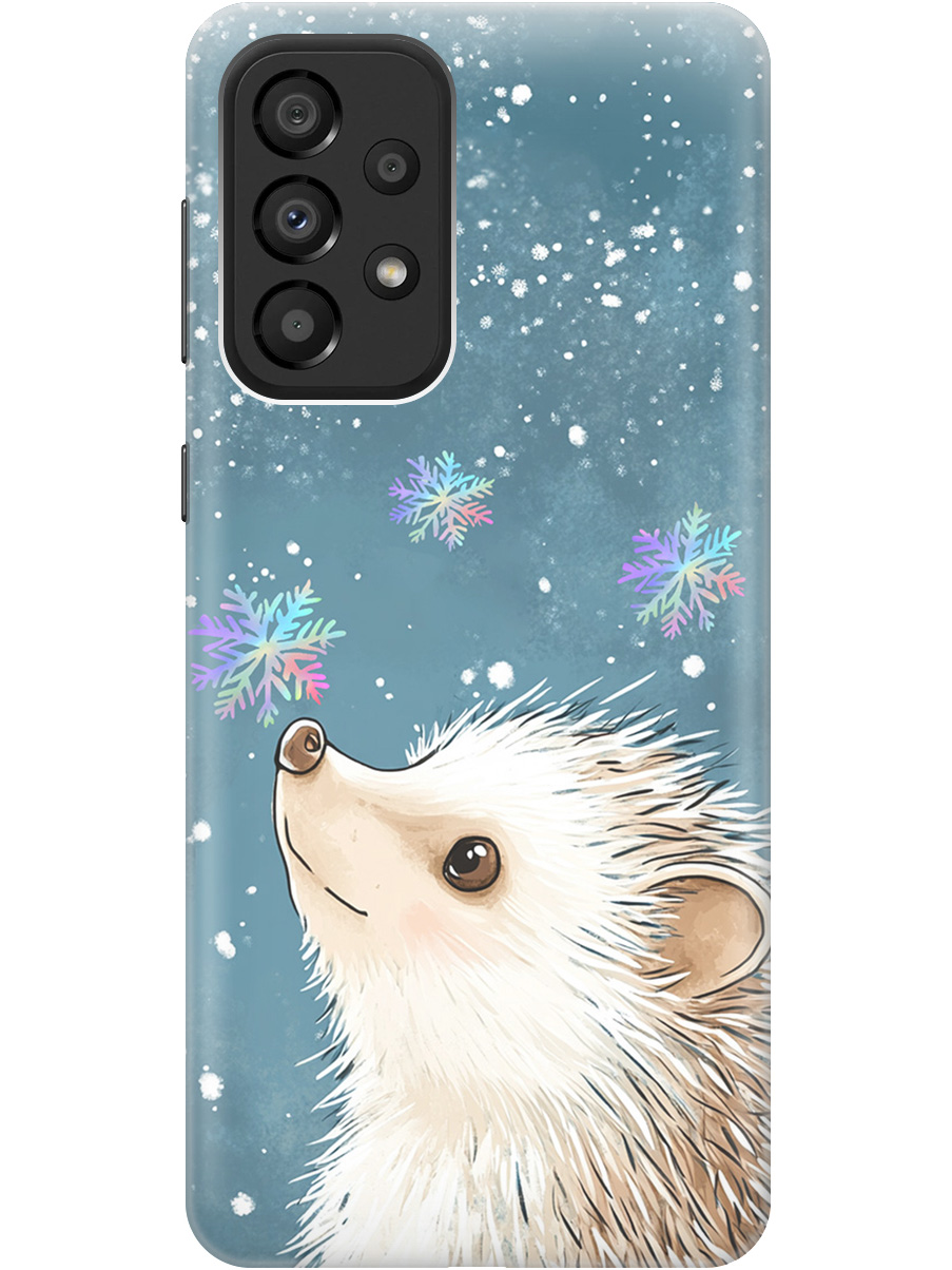 

Силиконовый чехол на Samsung Galaxy A33 5G с принтом "Ежик и снежинки", Прозрачный;белый;серый;синий, 740132912