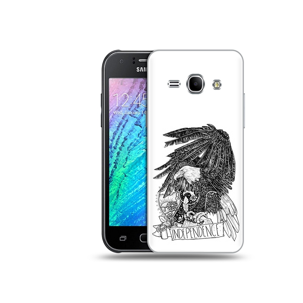 

Чехол MyPads Tocco для Samsung Galaxy J1 черно белый сокол (PT26162.569.688), Прозрачный, Tocco