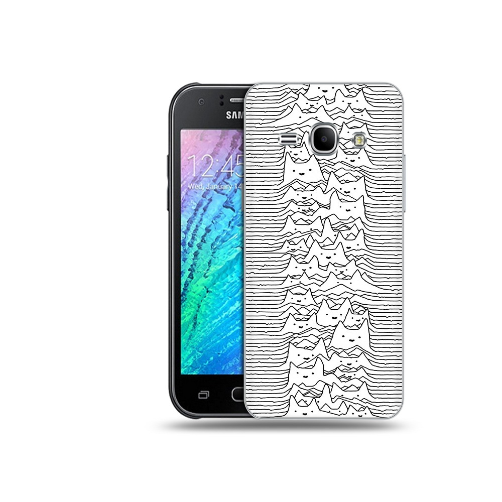 

Чехол MyPads Tocco для Samsung Galaxy J1 черно белые коты 3D (PT26162.569.682), Прозрачный, Tocco