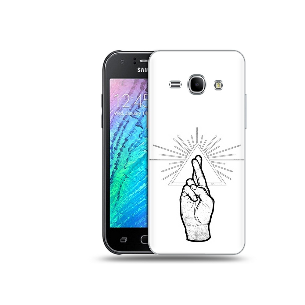 Чехол MyPads Tocco для Samsung Galaxy J1 черно белая рука (PT26162.569.681)