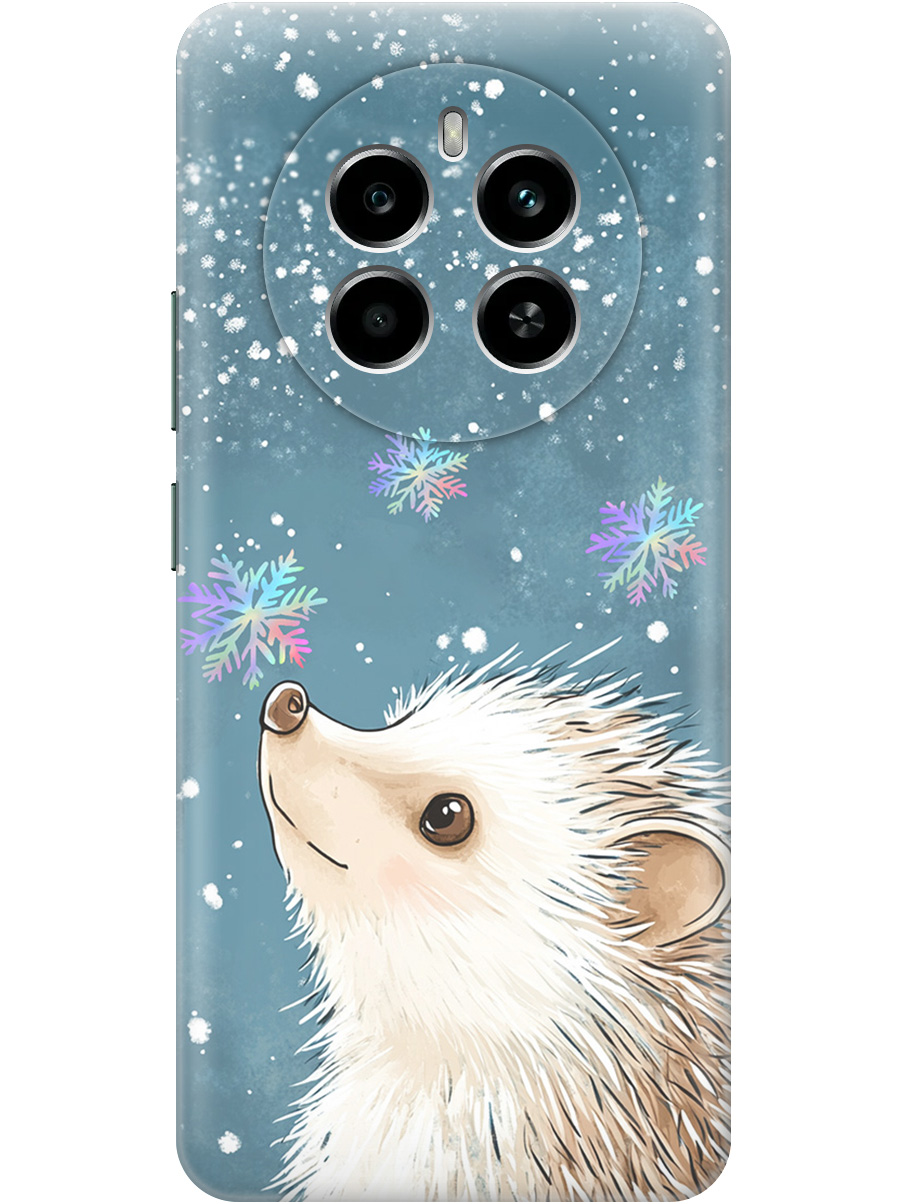 

Силиконовый чехол на Realme 13 4G с принтом "Ежик и снежинки", Прозрачный;белый;серый;синий, 784807312