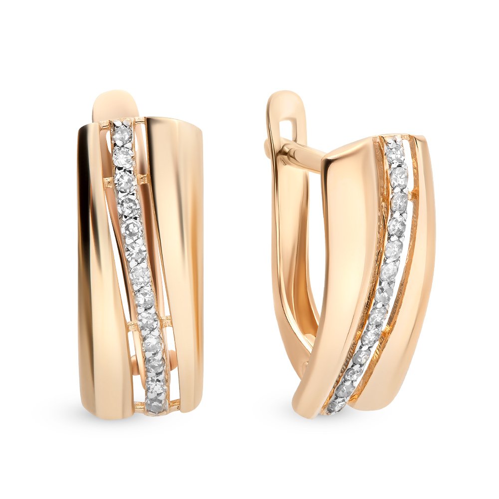 

Серьги из красного золота 585Gold 102004849, бриллиант, 102004849