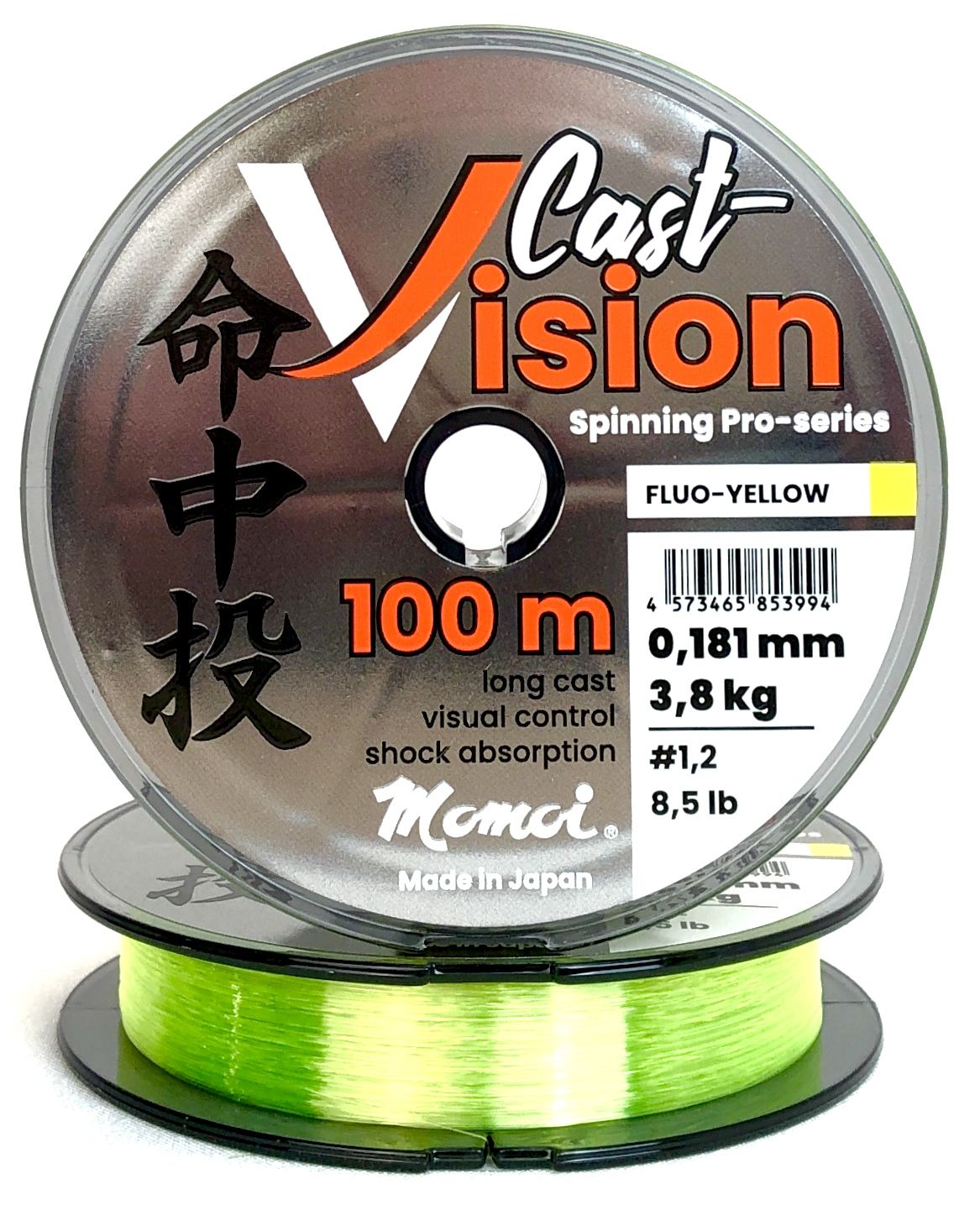 Монофильная леска для рыбалки Momoi Cast Vision 0.181 мм, 3.8 кг, 100 м