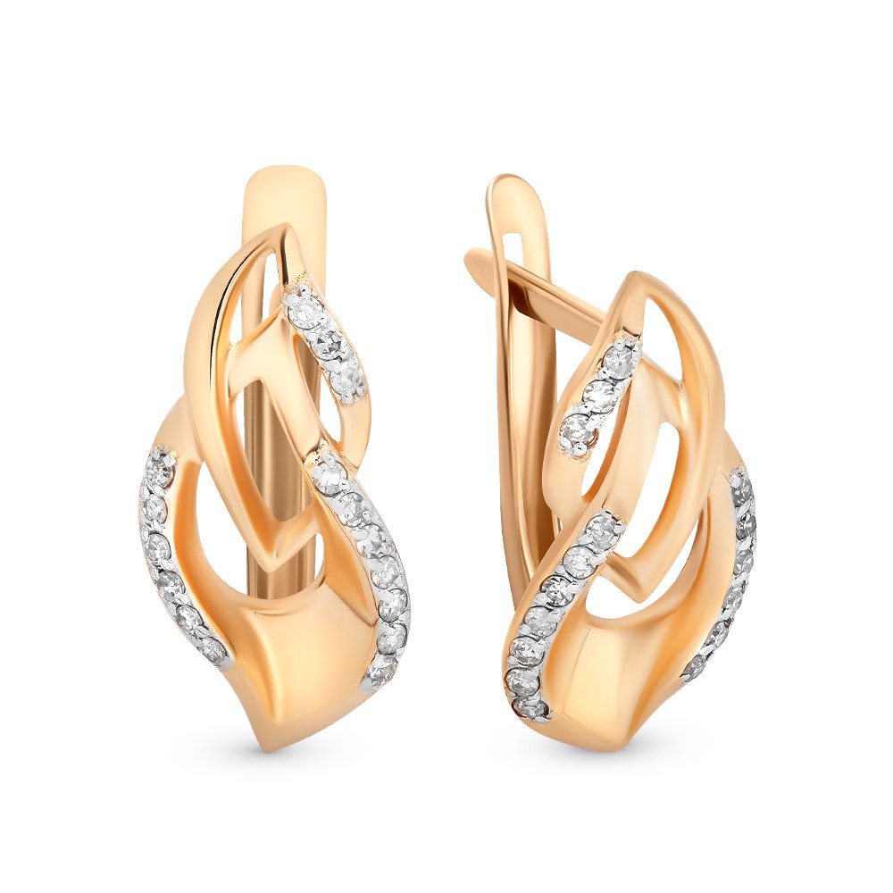 

Серьги из красного золота с бриллиантом 585Gold 102004828, 102004828